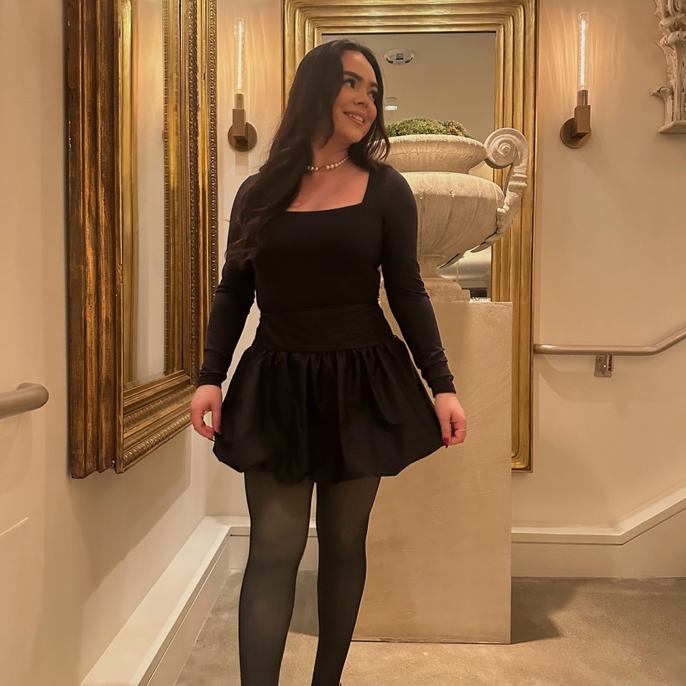 Good Luck Gem Black Bubble Skirt